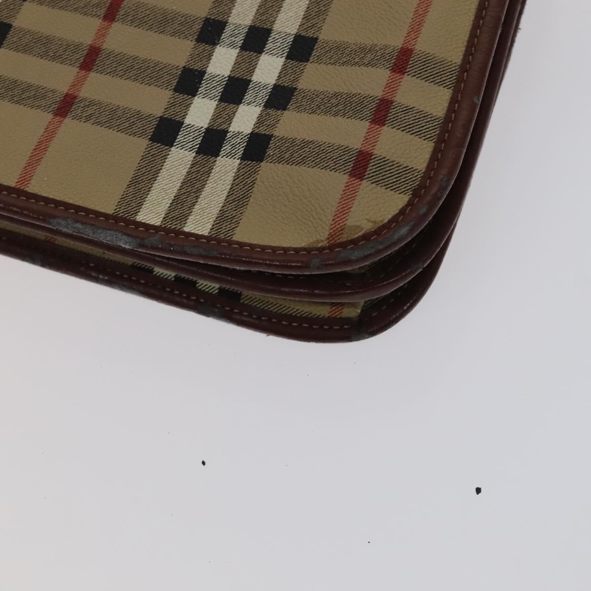 Burberry Nova Check Shoulder Bag Pvc Beige Brown Gold - 11