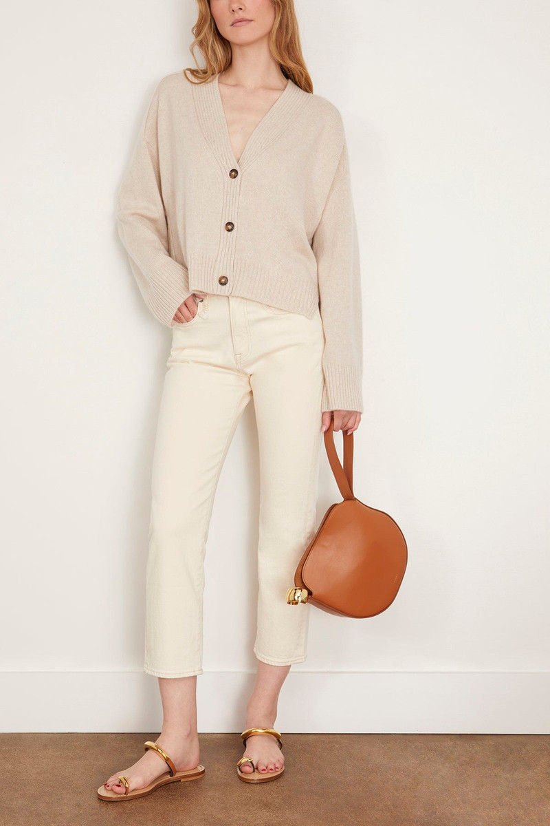 Loulou de Saison Kaia V-Neck Cardigan in Oat Melange outlook