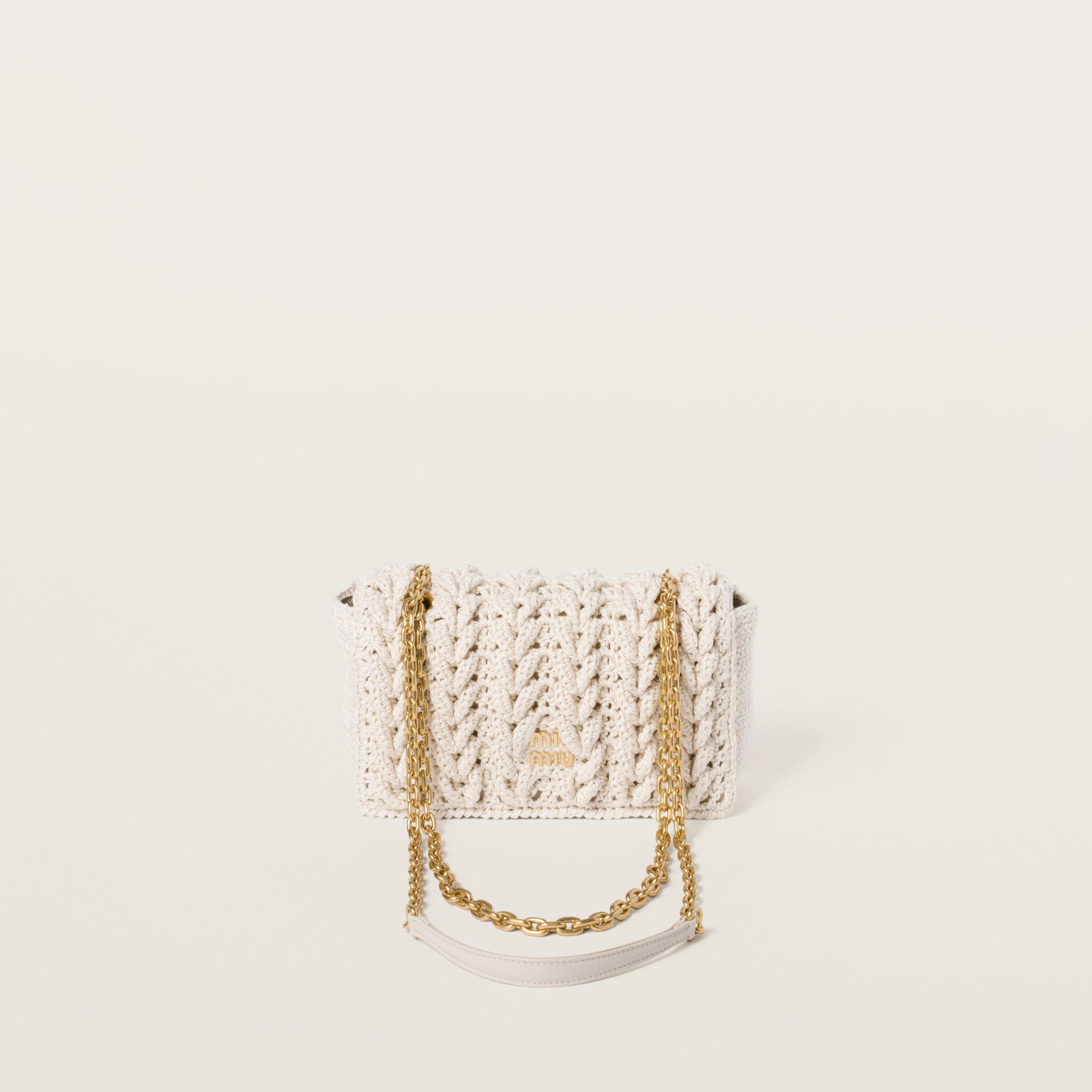 Cotton cable-knit mini-bag - 1