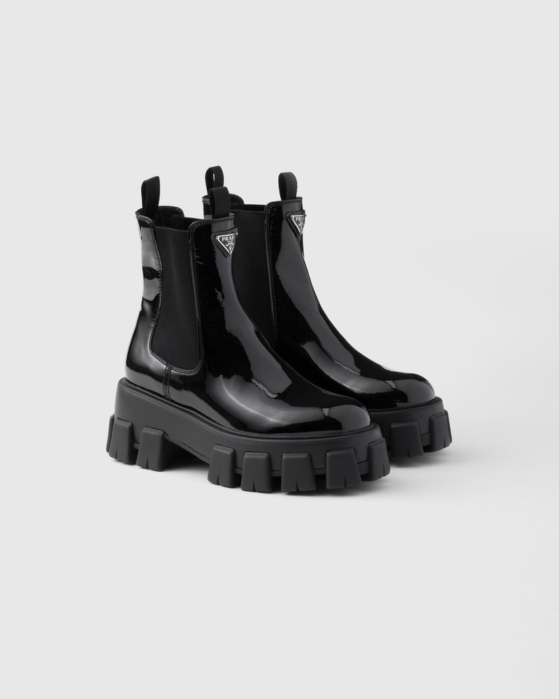 Monolith patent leather booties 1