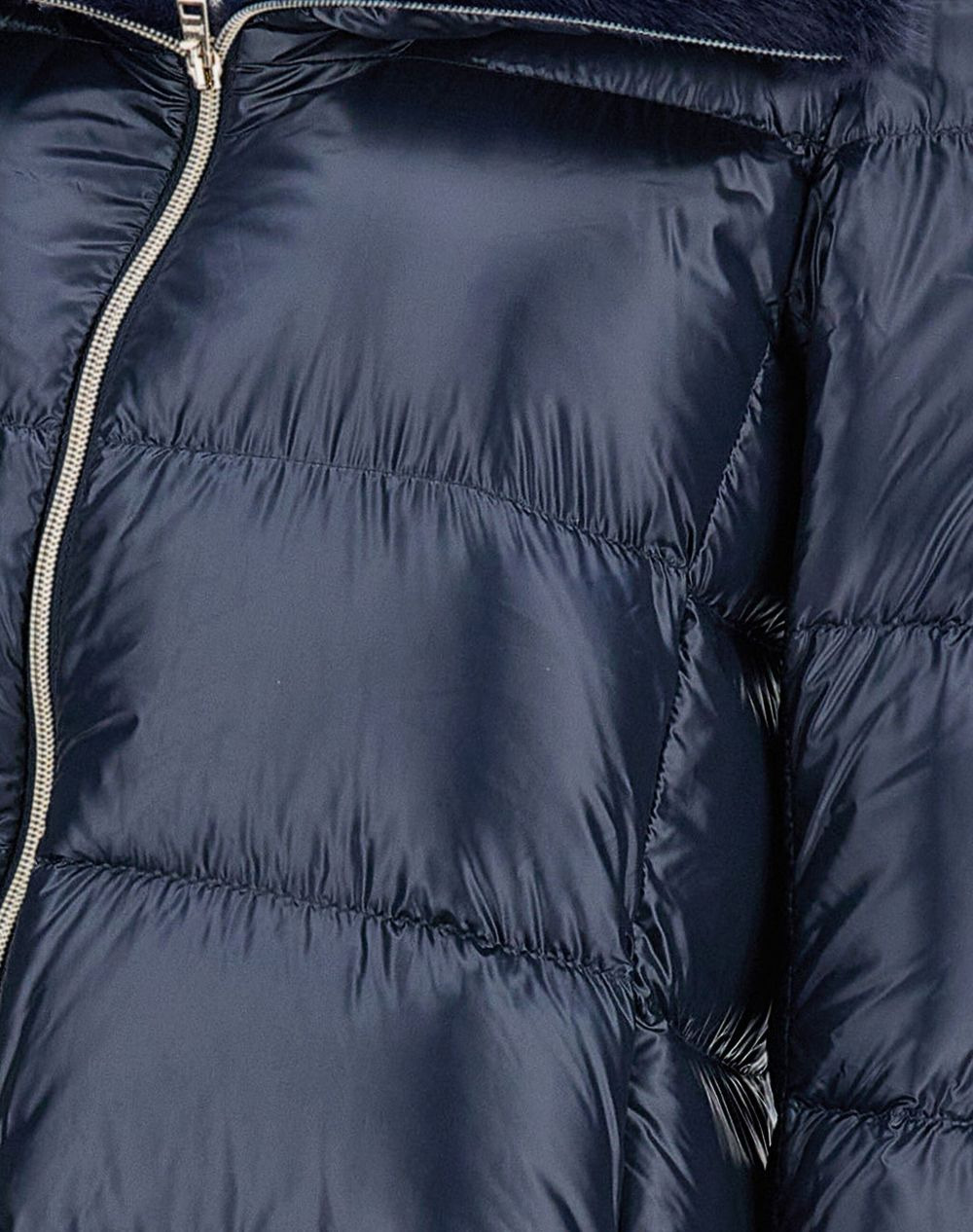 faux fur-trim padded coat - 3