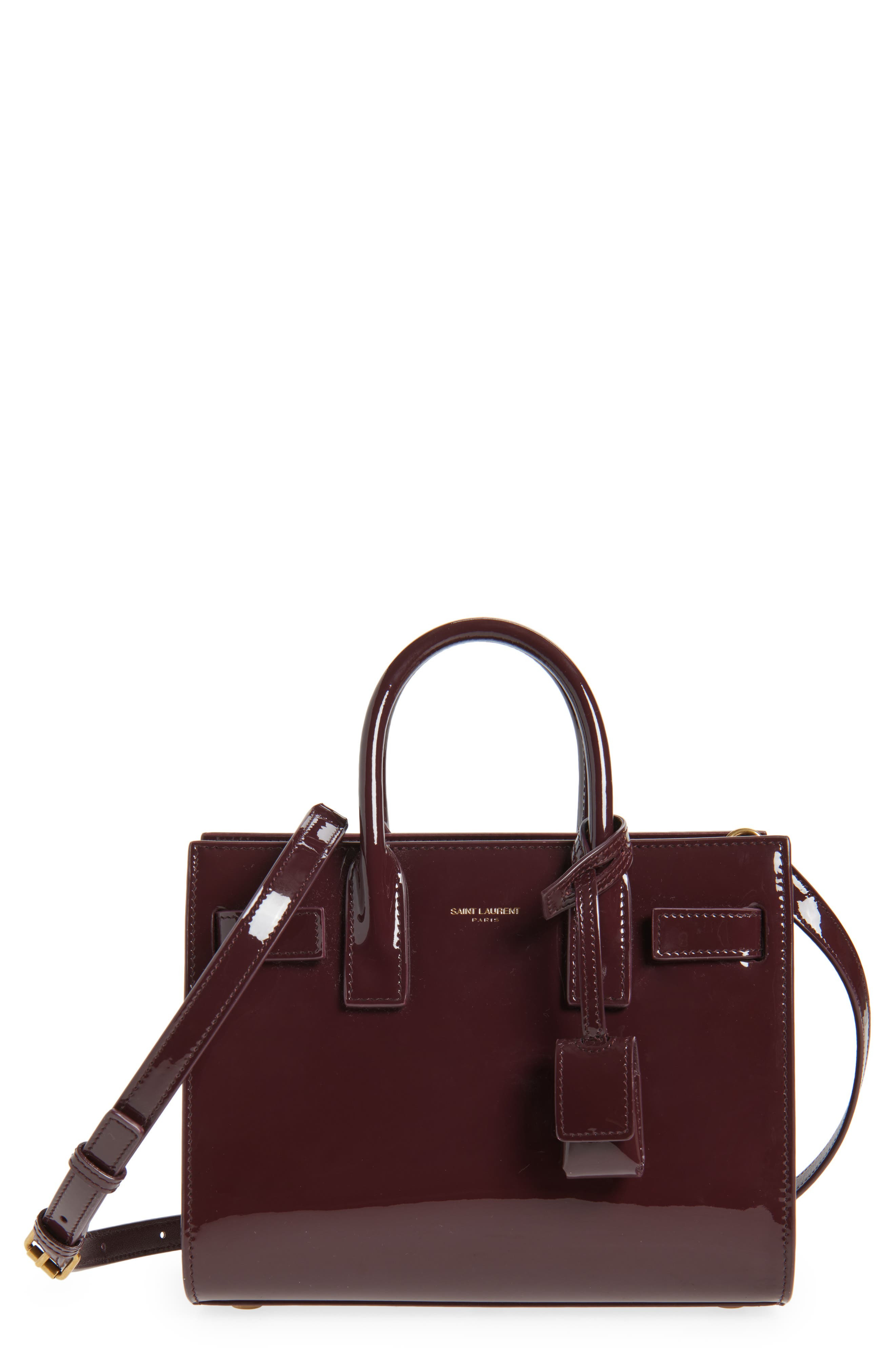 Saint Laurent Nano Sac de Jour Leather Tote in Dark Red Wine at Nordstrom - 1