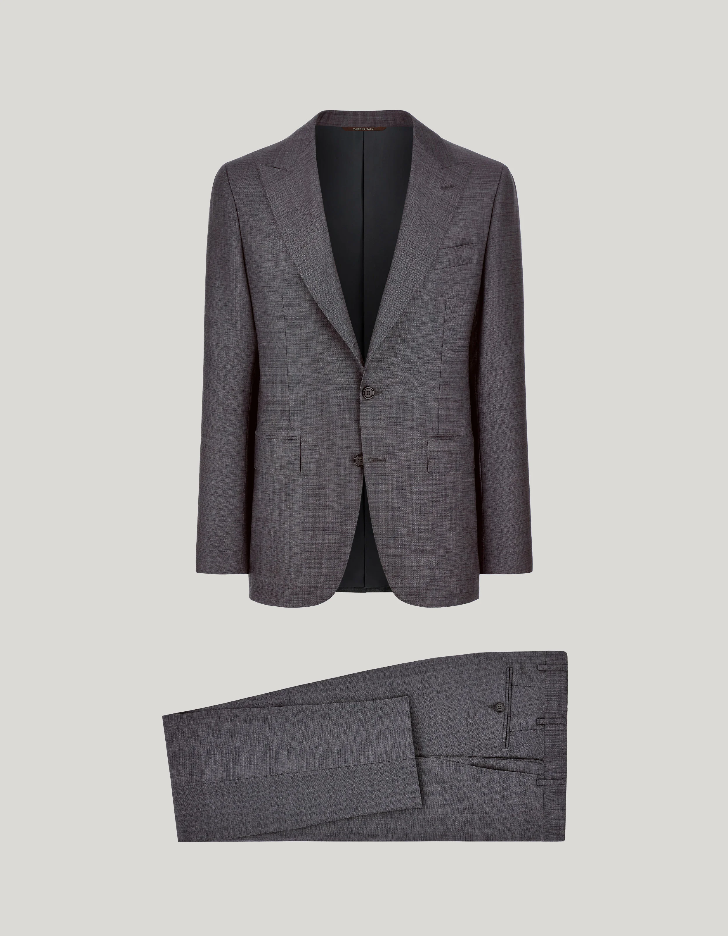 GRAY MODERN FIT PURE WOOL SUIT - 1