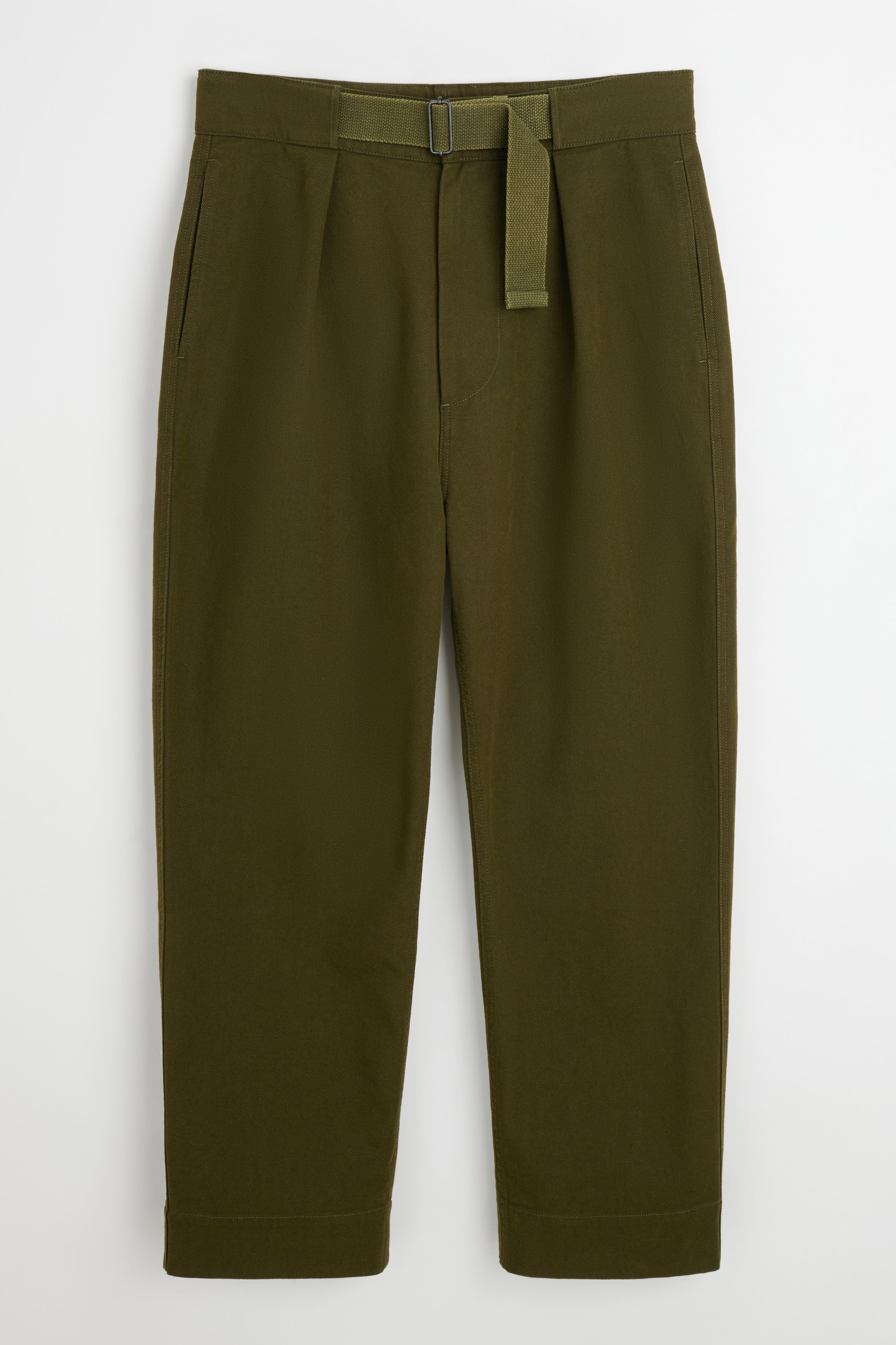 MARGARET HOWELL MHL SLIDE ADJUSTOR TROUSER COTTON WOOL DRILL MOSS - 5