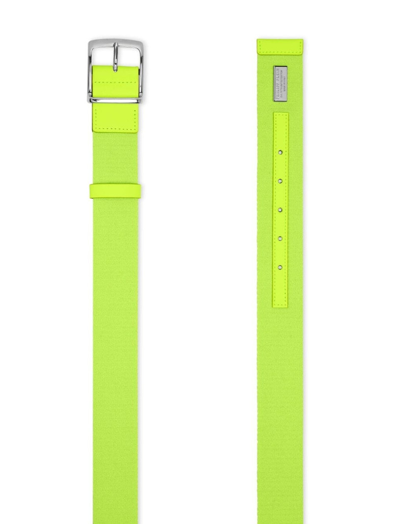 PHILIPP PLEIN leather-trim buckle belt outlook