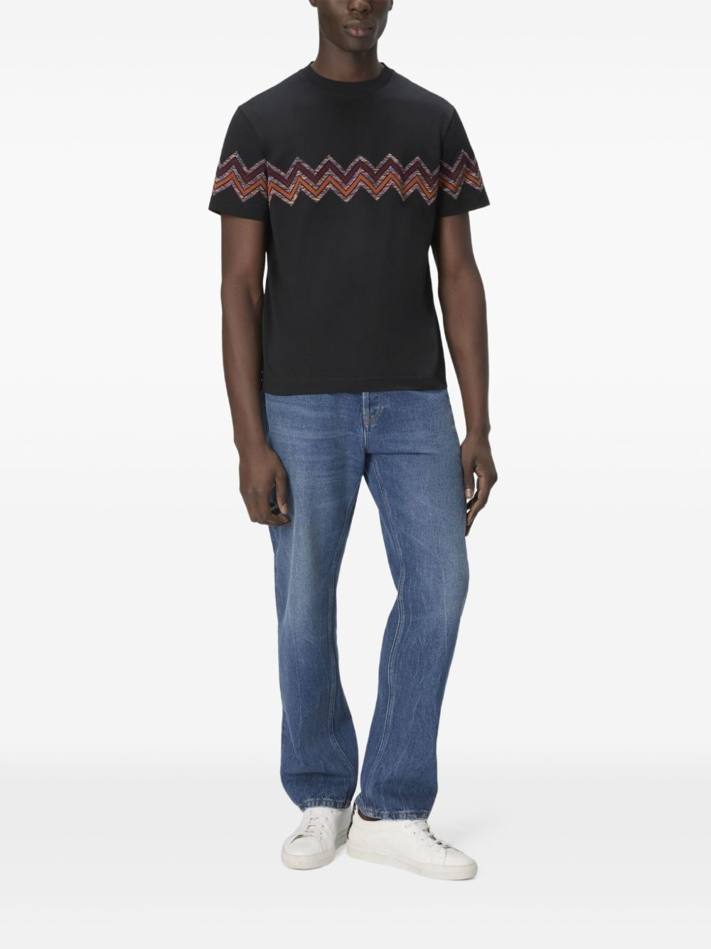 zigzag-print short-sleeved T-shirt - 2