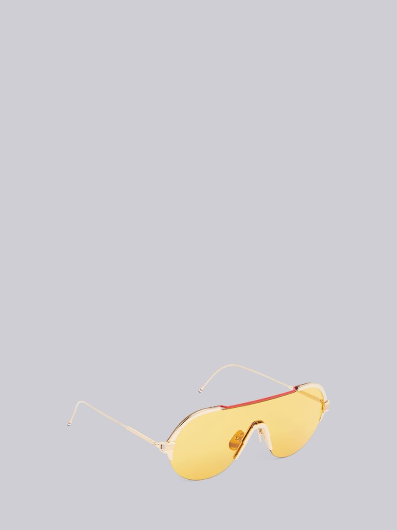 White Gold Red With Amber Eyewear - 4