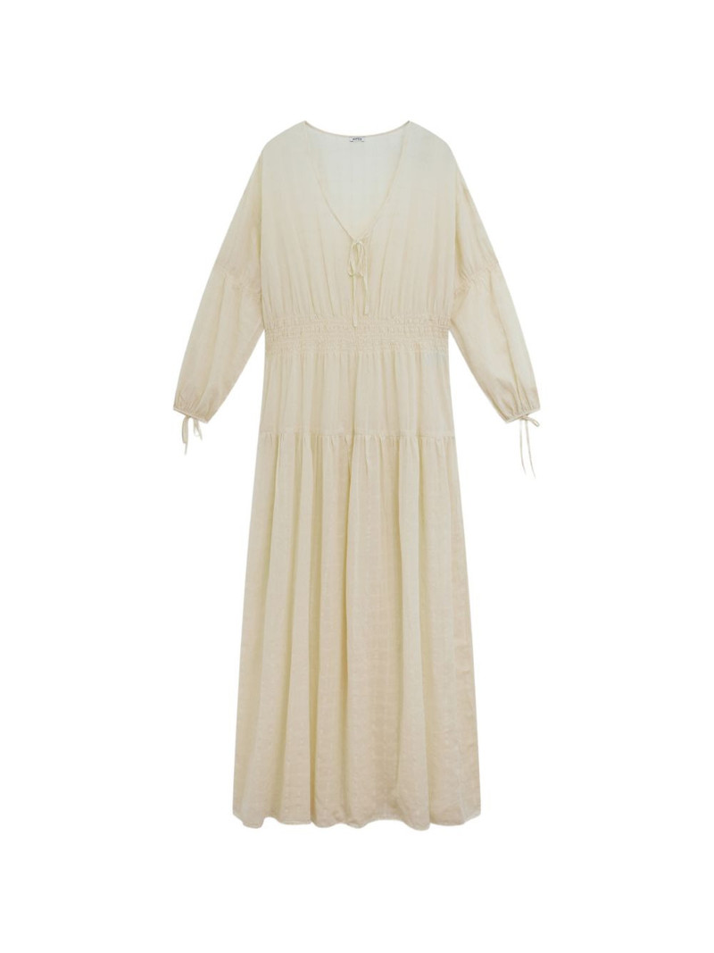 tiered shirred midi dress 1