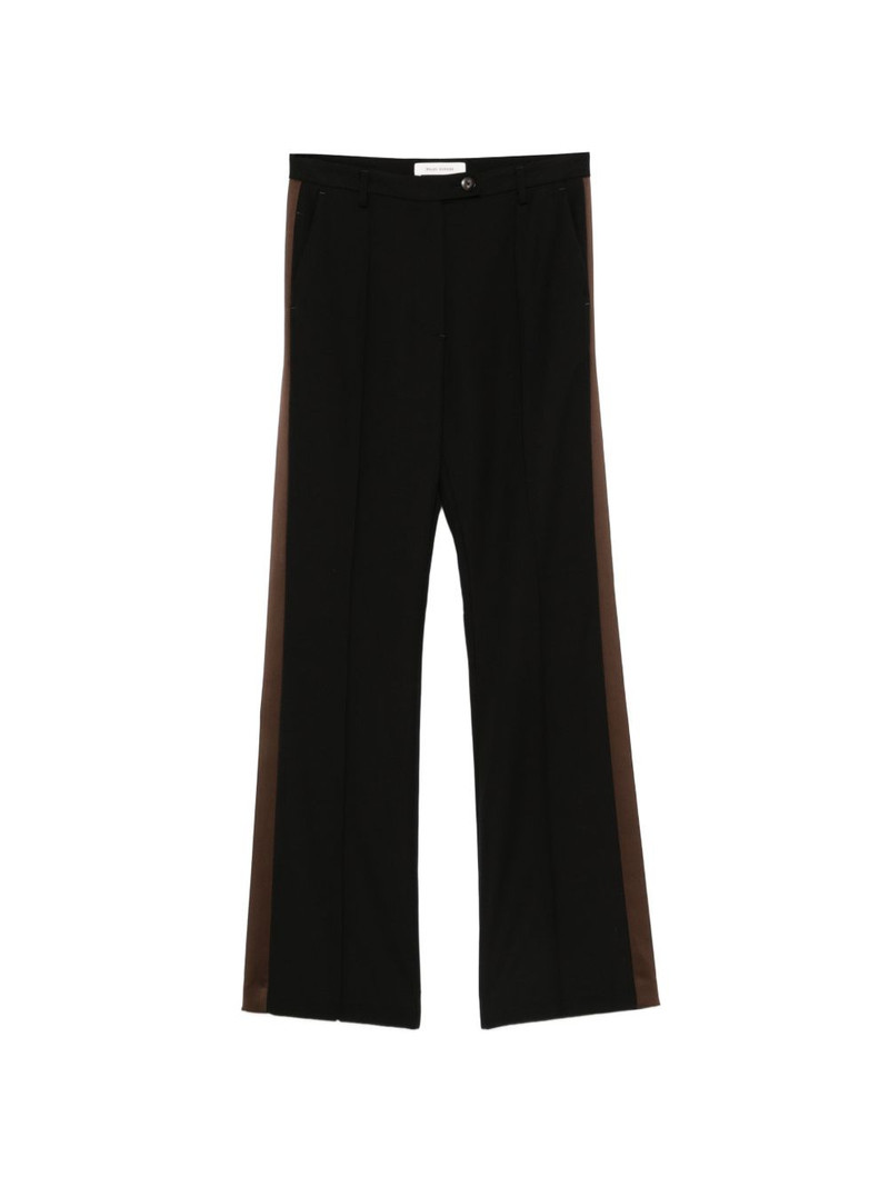 logo-embroidered stripe trousers 1