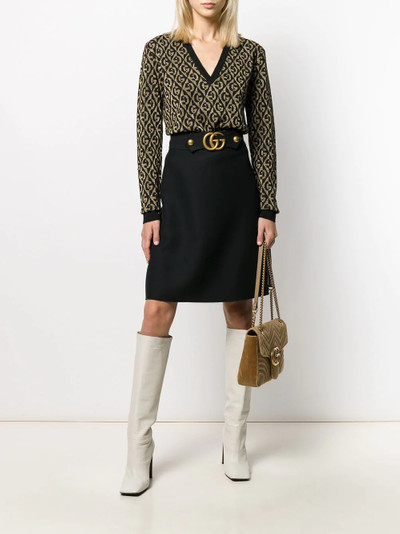 GUCCI G monogram patterned metallic detail jumper outlook