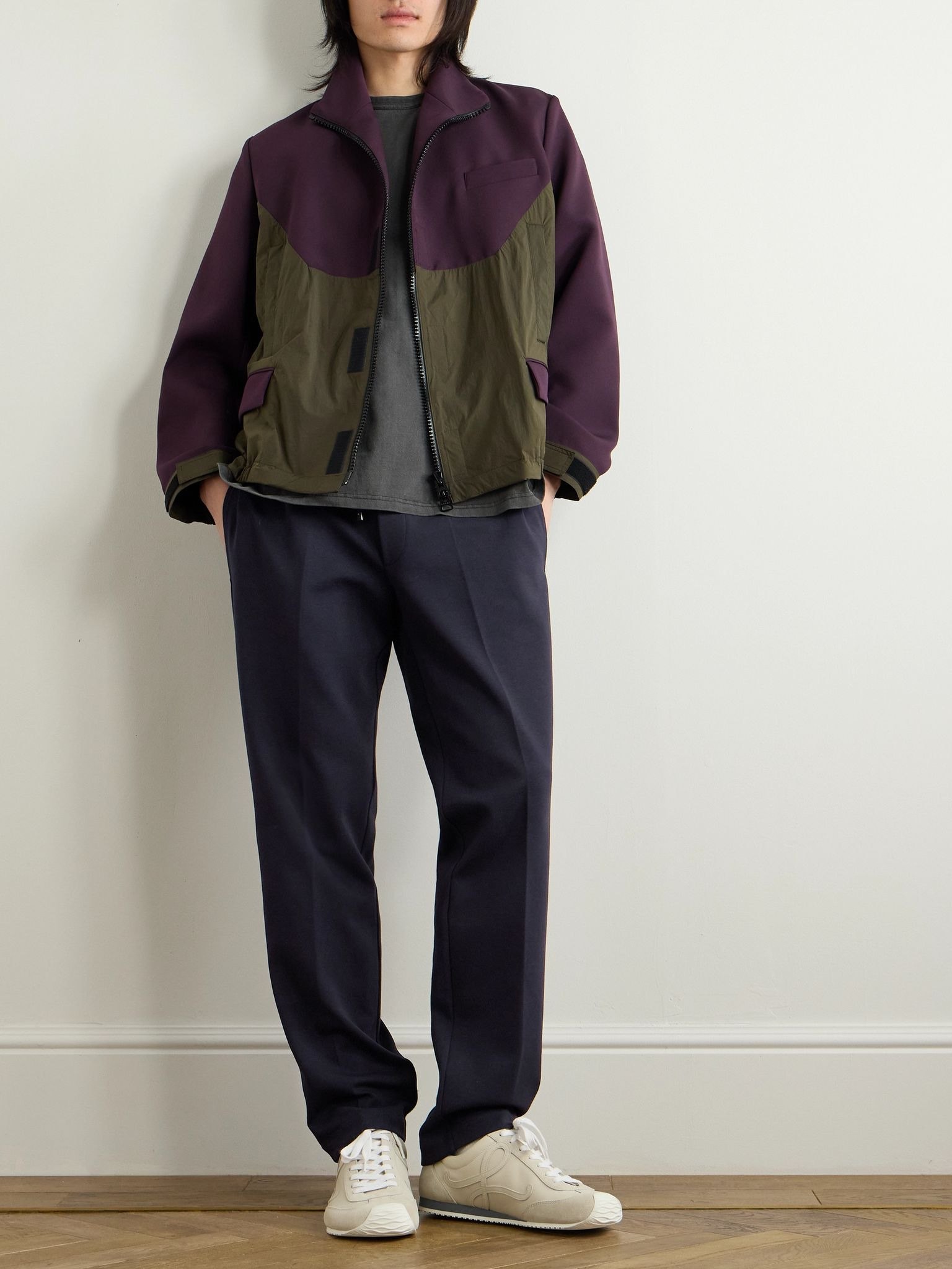 Straight-Leg Logo-Appliquéd Cotton-Blend Jersey Sweatpants Navy - 2