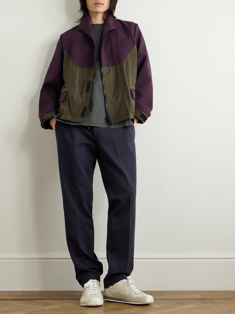 Moncler Straight-Leg Logo-Appliquéd Cotton-Blend Jersey Sweatpants Navy outlook