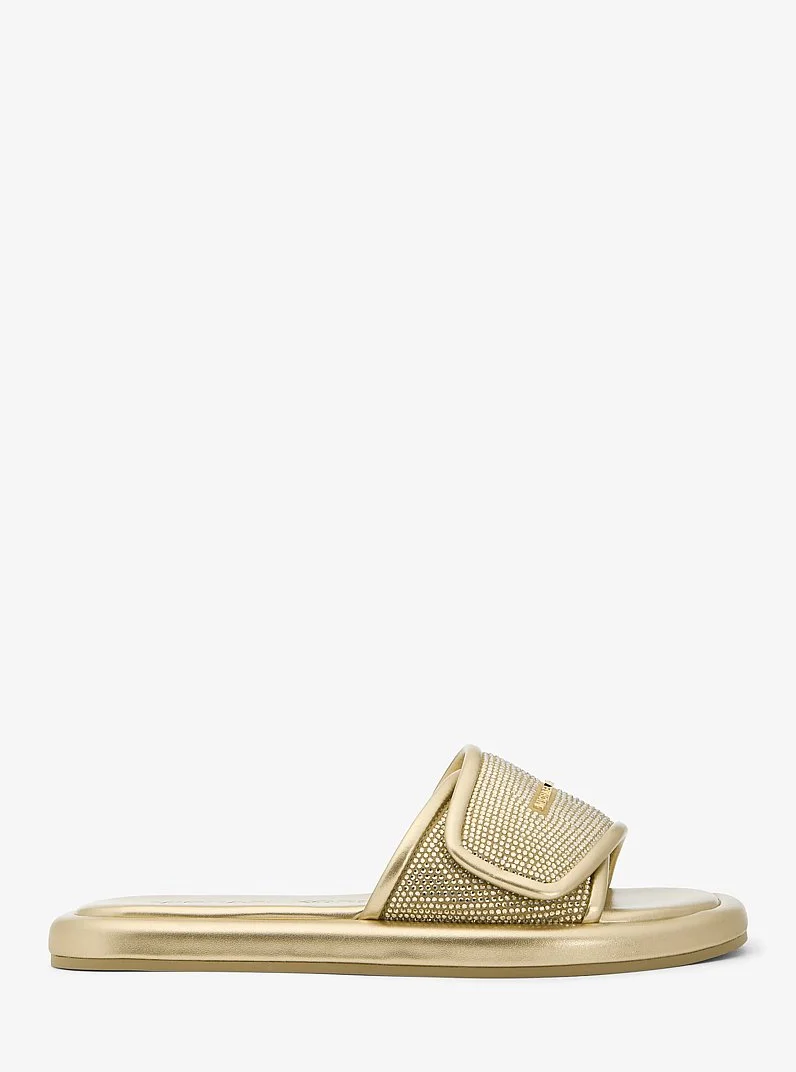 Suki Embellished Metallic Slide Sandal - 1