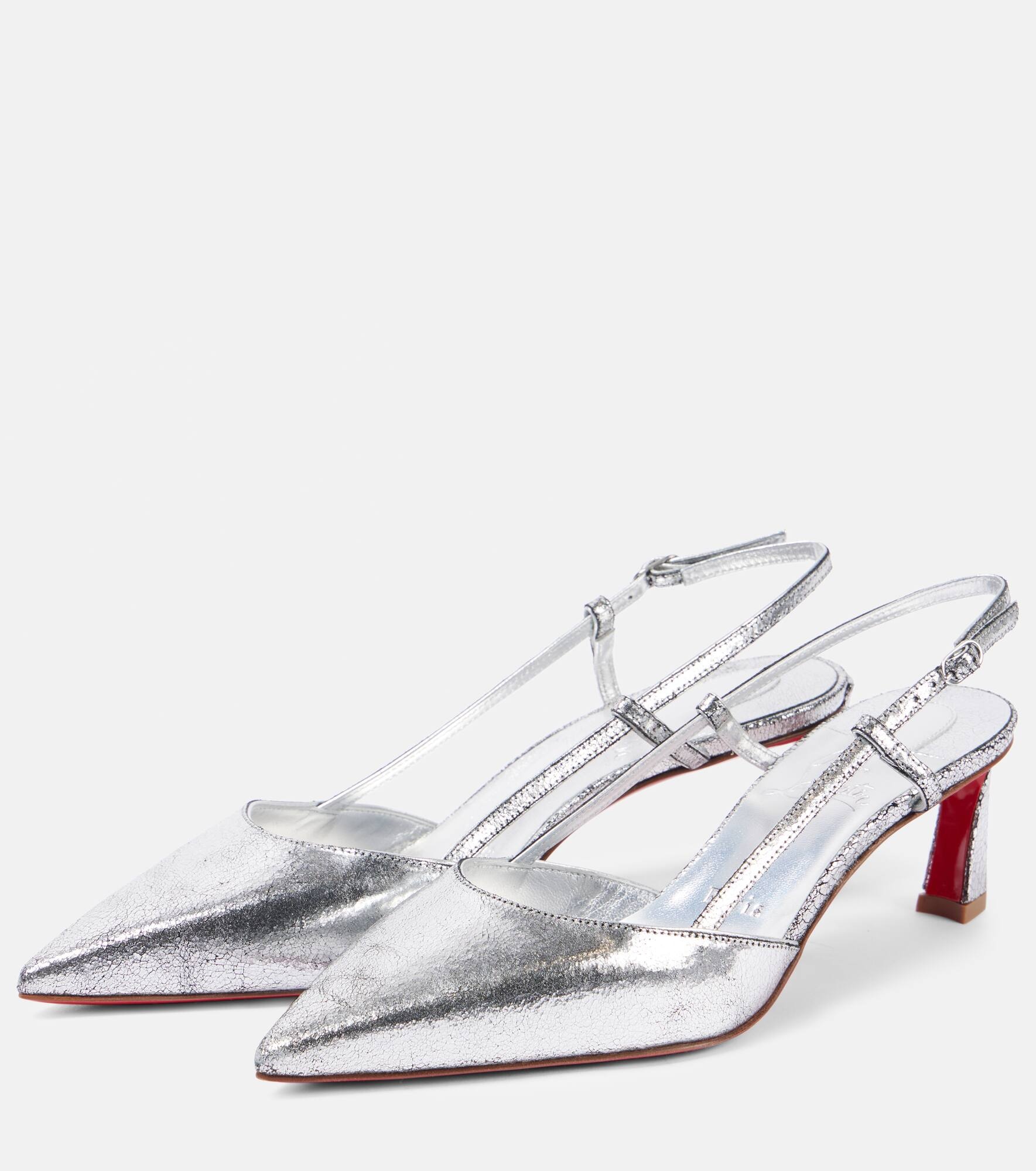 Condoroline 55 metallic leather slingback pumps - 4
