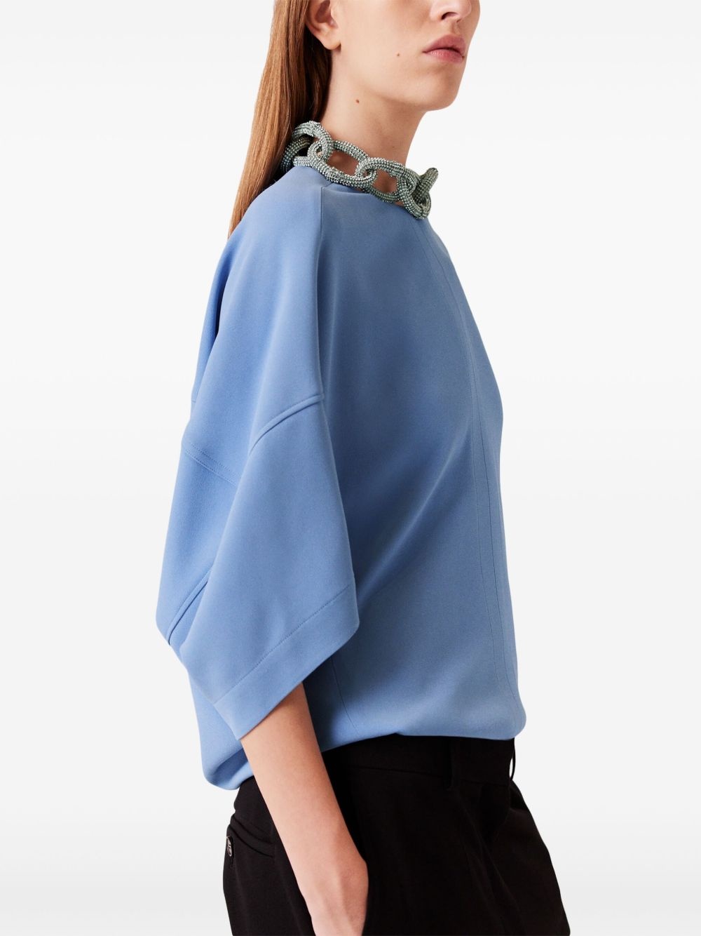 chain-detail short-sleeve top - 5