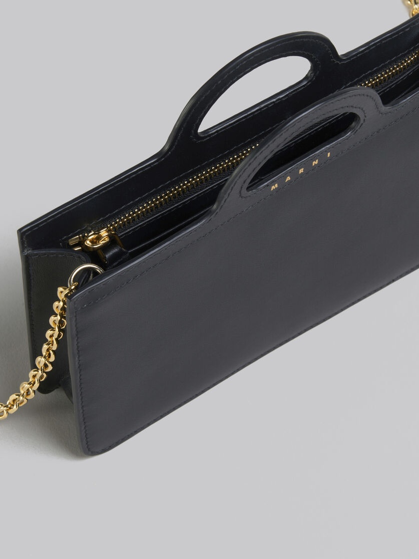 BLACK LEATHER TROPICALIA LONG WALLET WITH CHAIN STRAP - 4