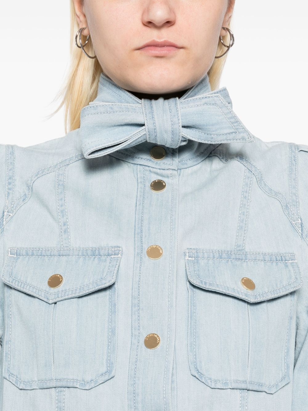 acacia denim lantern blouse - 5