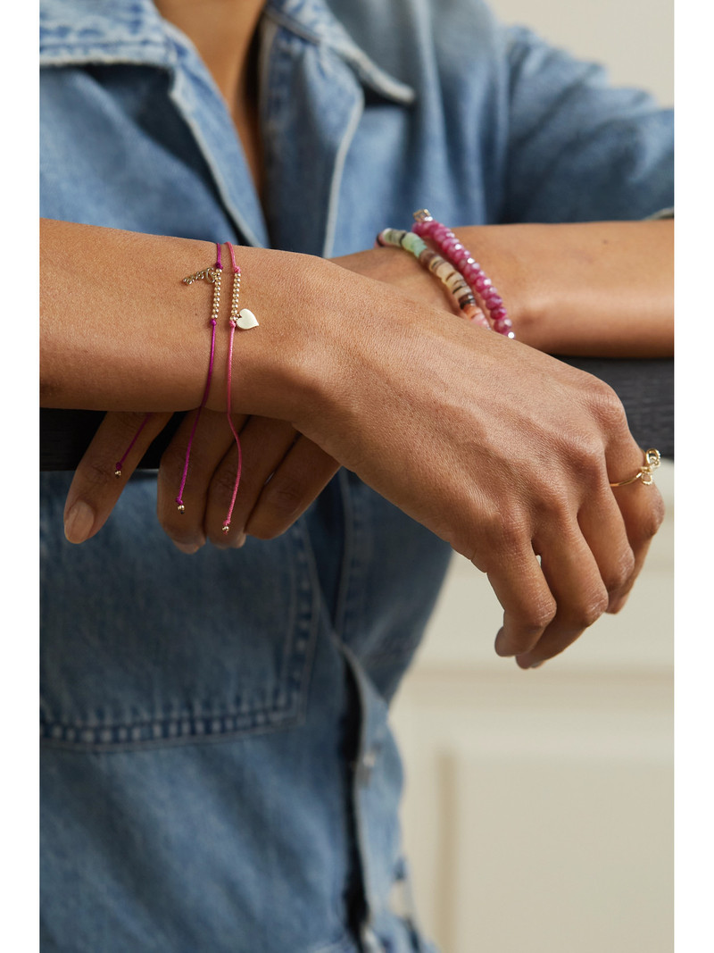 SYDNEY EVAN Pure Heart 14-karat Gold Cord Bracelet outlook