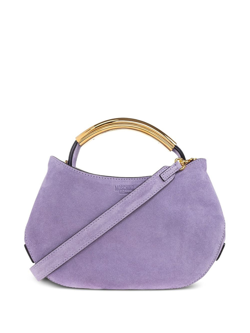 Handle-Me curved suede tote bag 1