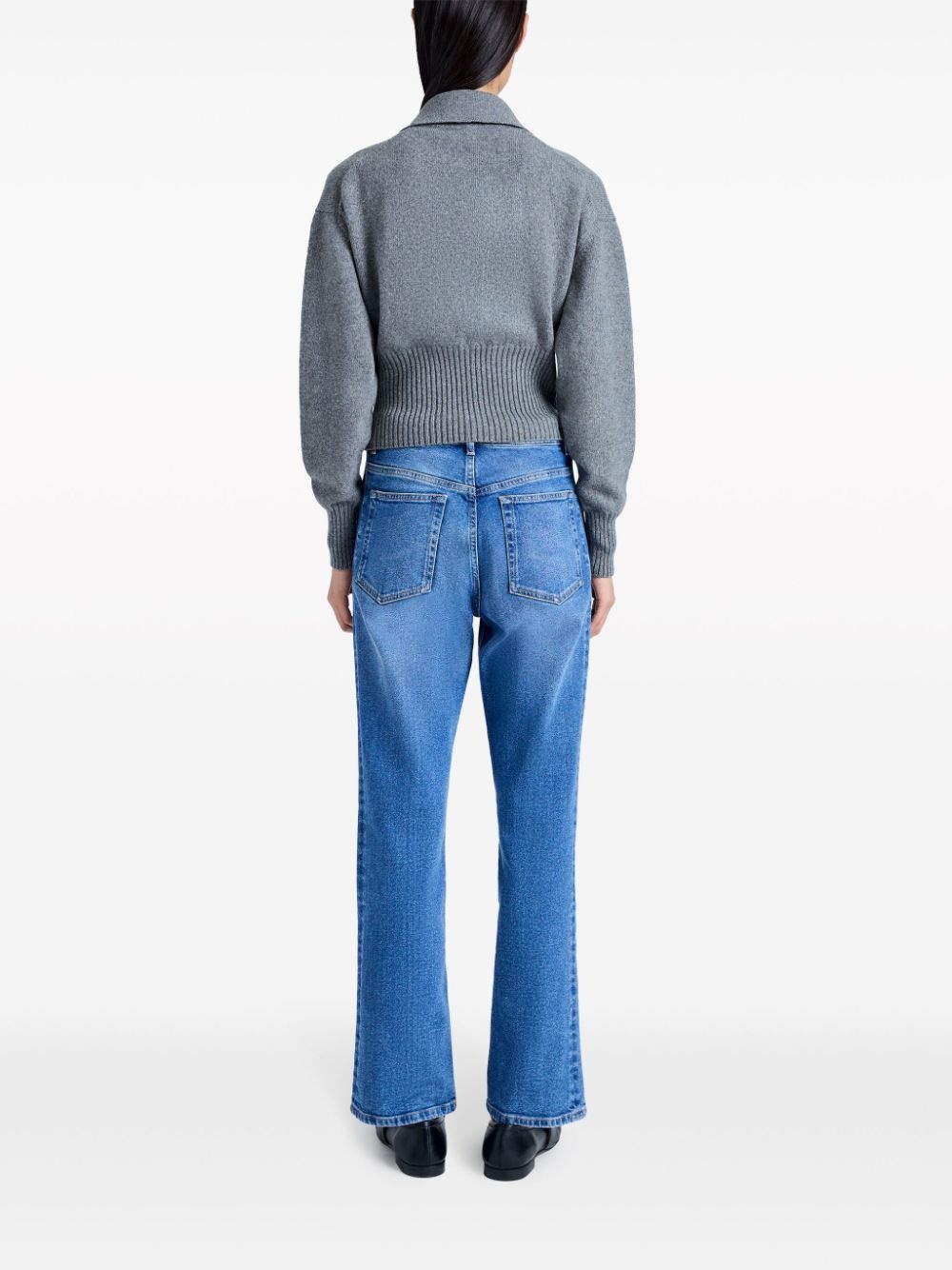 Jeanne split-neck ribbed-knit jumper - 4