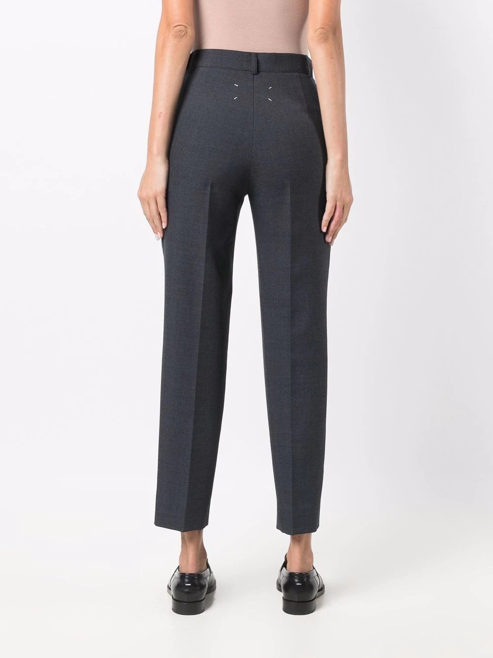 high-waisted slim-fit trousers - 5
