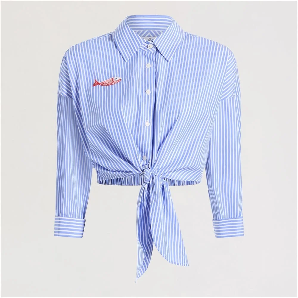 3/4 Sleeve Stripe Shirt - 1