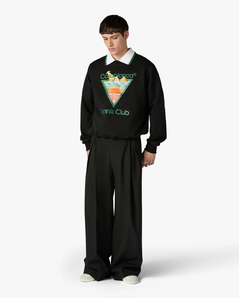 CASABLANCA Black Tennis Club Icon Pyramid Abduction Sweatshirt | Casablanca Paris outlook