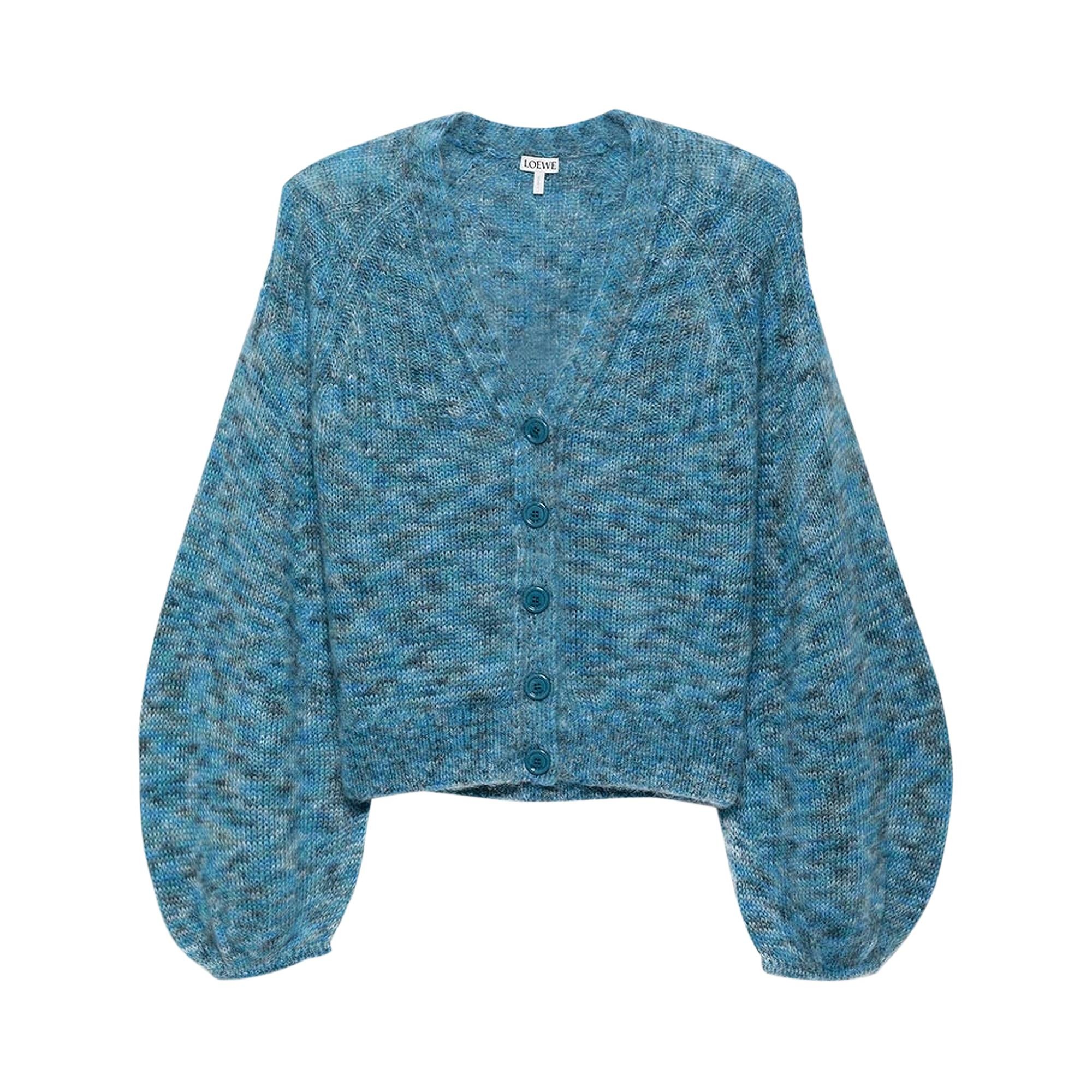 Loewe Balloon Sleeve Cardigan 'Blue Multitone' - 1