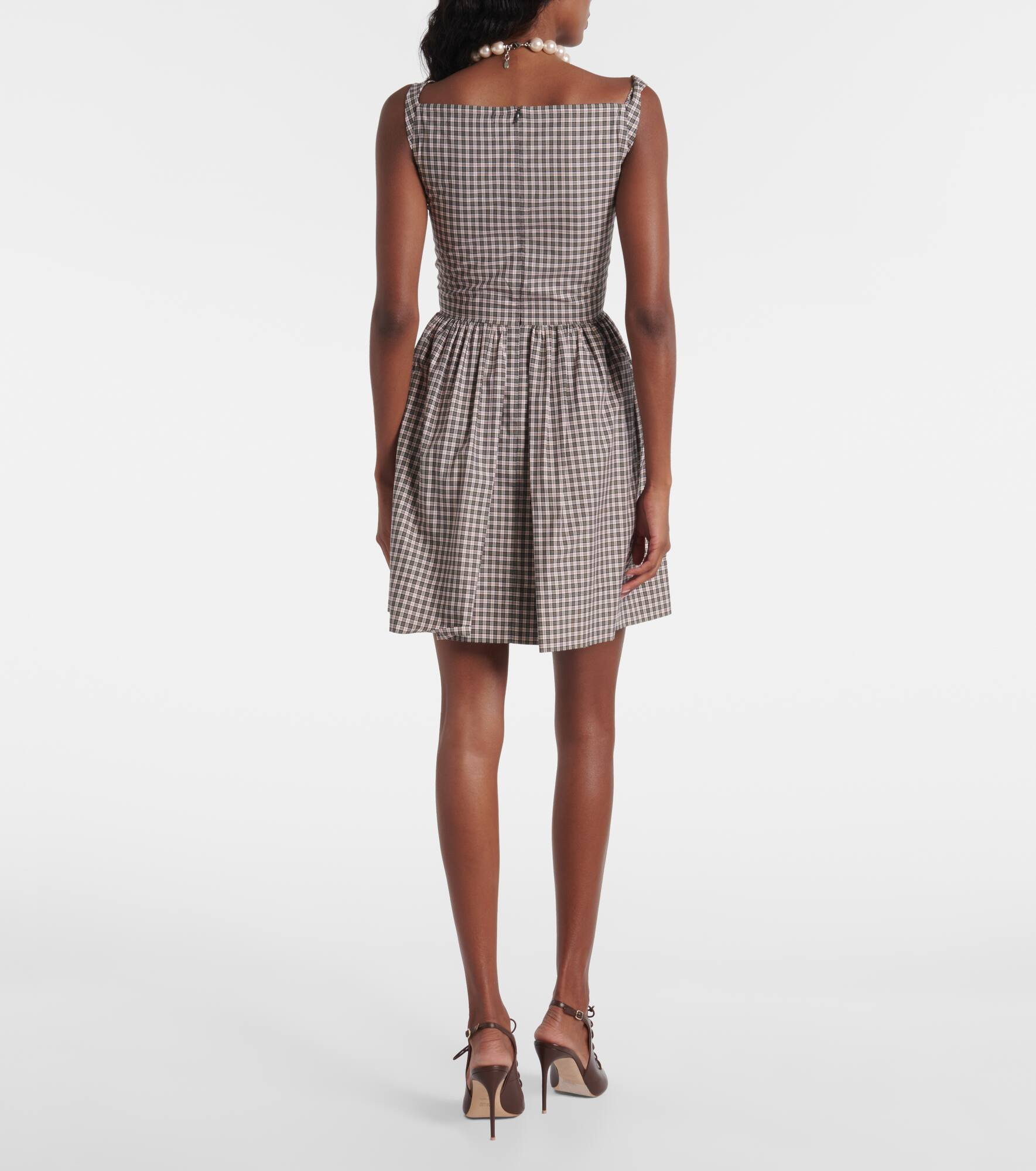 Mini Sunday checked draped cocktail dress - 3