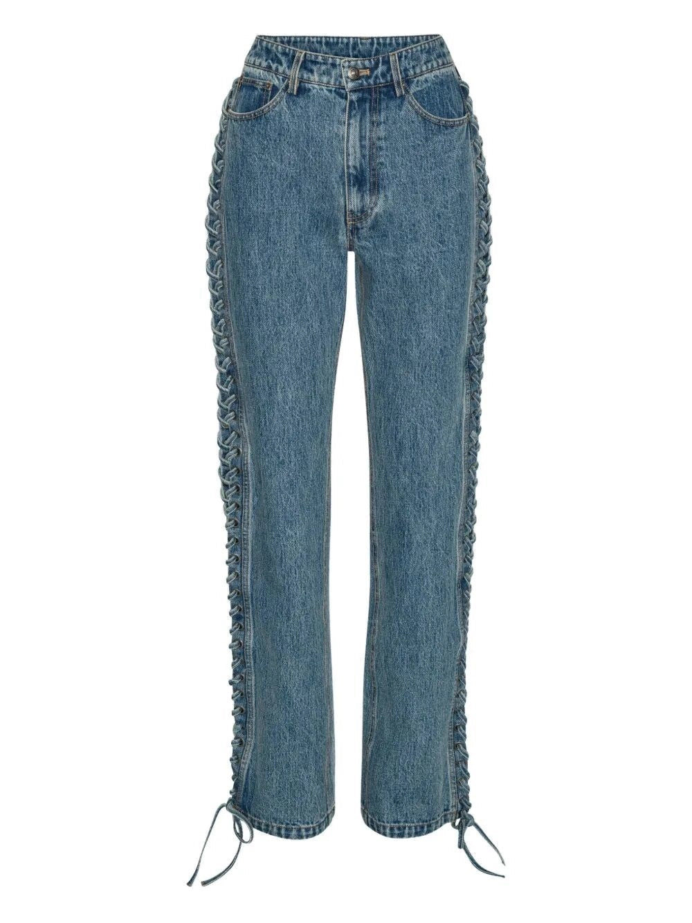 Rotate Women Laced Straight Leg Jeans - 1