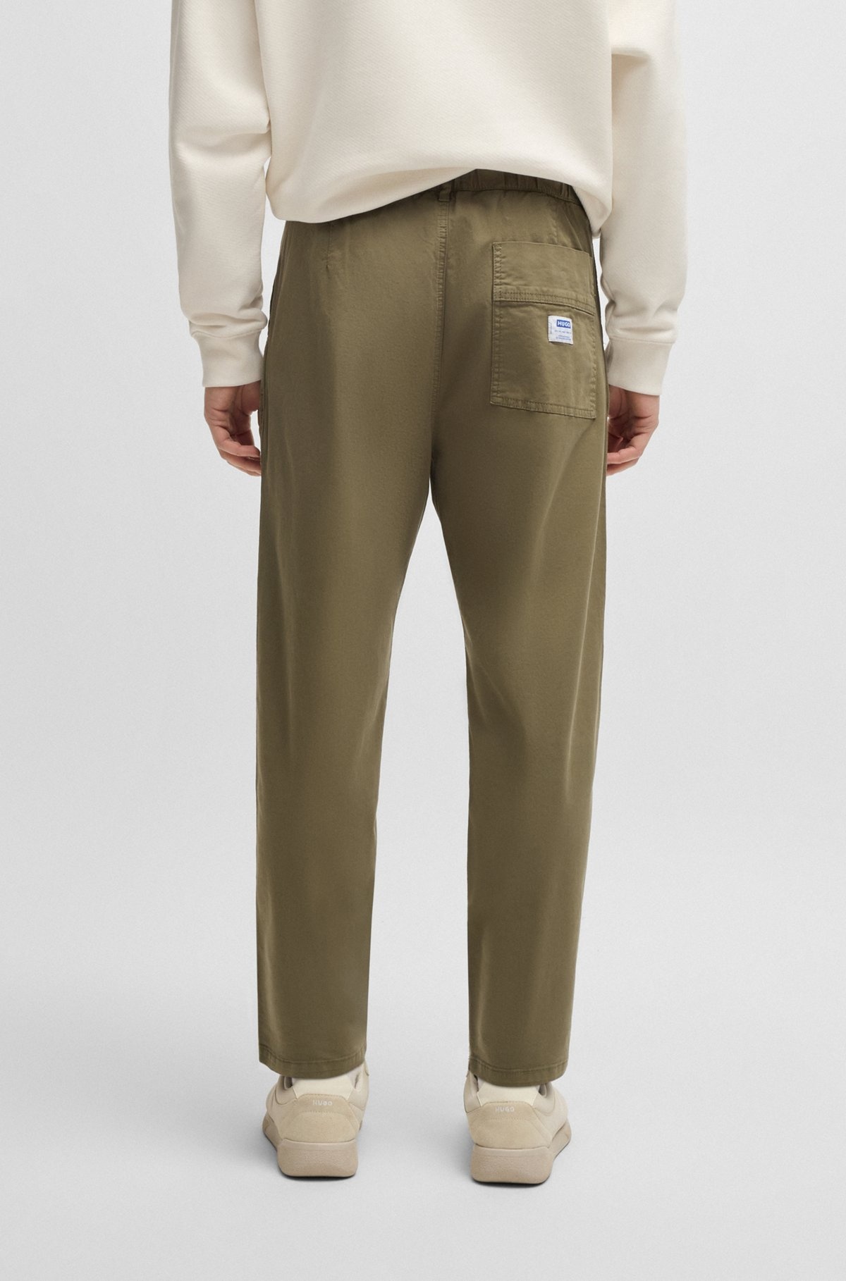 TAPERED-FIT TROUSERS IN STRETCH-COTTON TWILL - 4