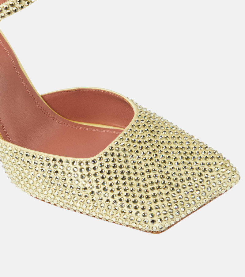 Charlotte 95 crystal-embellished satin pumps 6
