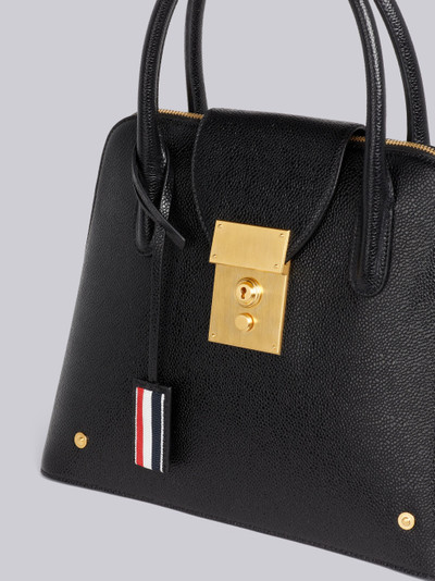 Thom Browne Black Pebble Grain Leather Removable Shoulder Strap Mrs. Thom Satchel outlook