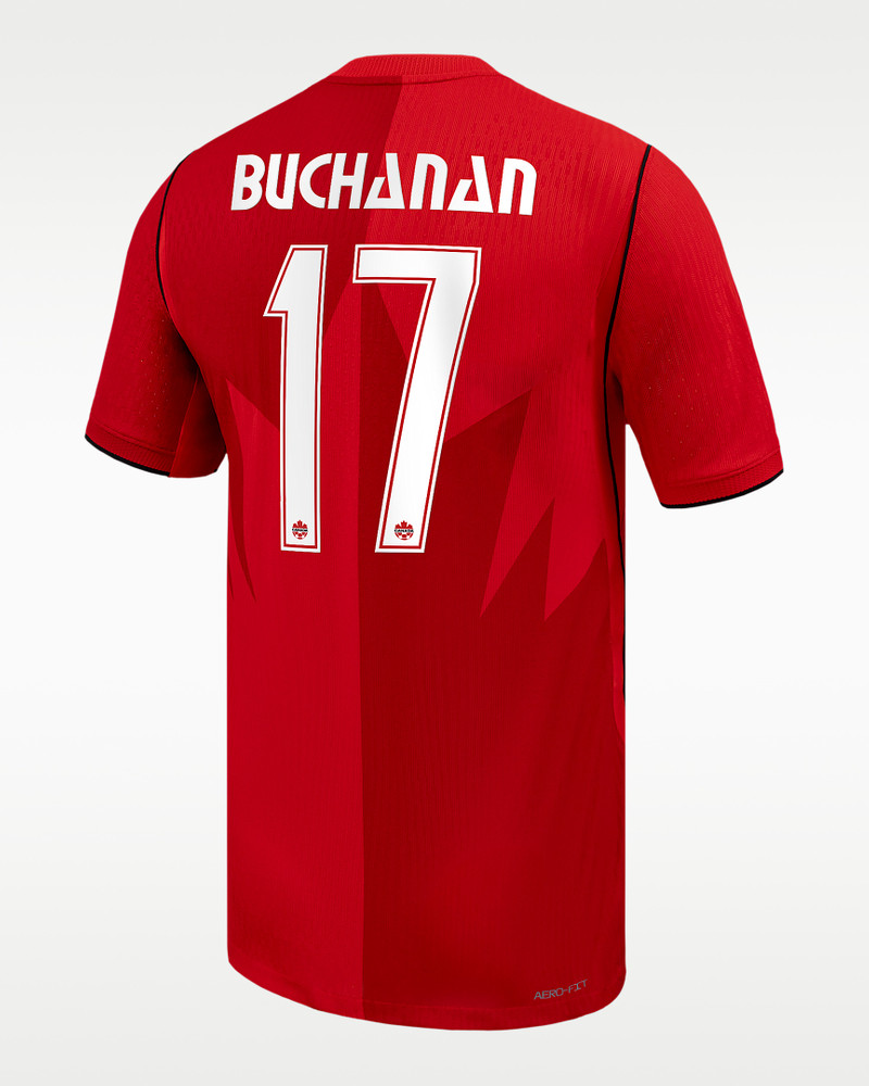 Tajon Buchanan Canada Soccer 2026 Match Home Men's Nike Dri-FIT ADV Soccer Jersey 1