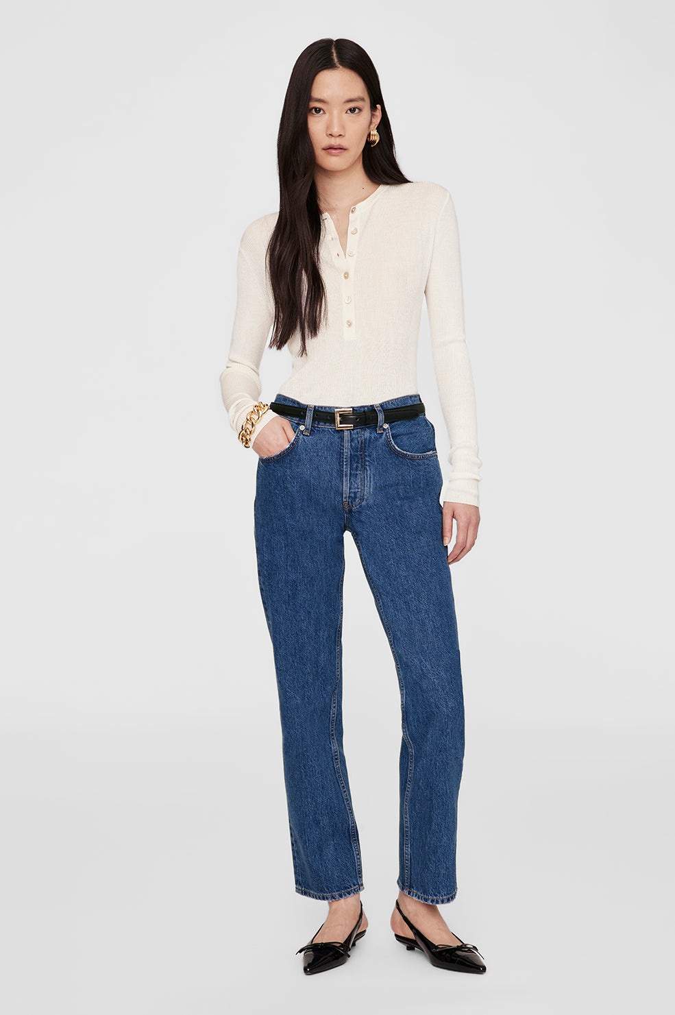 Katrin Long Sleeve Sweater - Ivory - 2