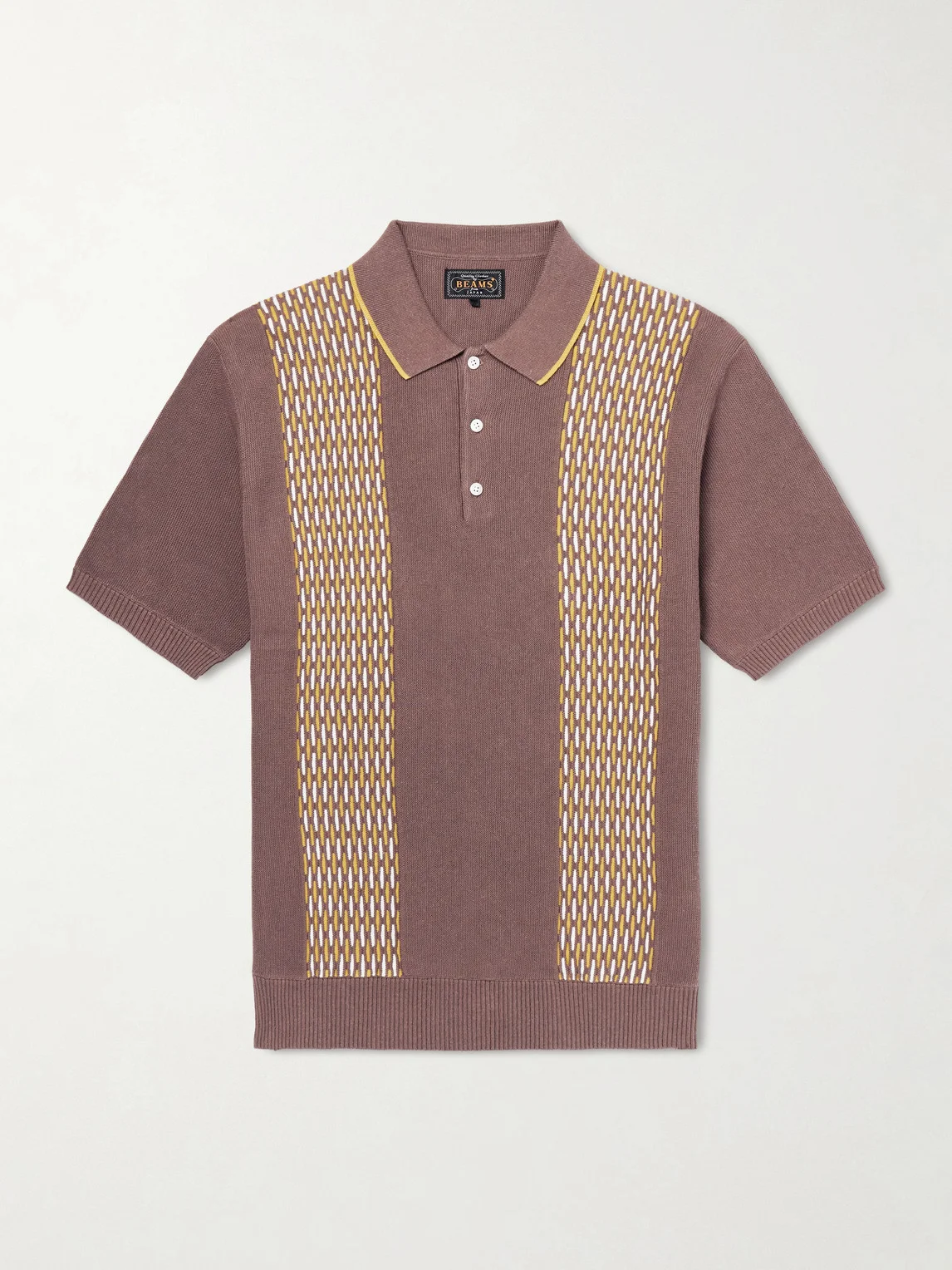 Jacquard-Knit Ramie and Cotton-Blend Polo Shirt - 1
