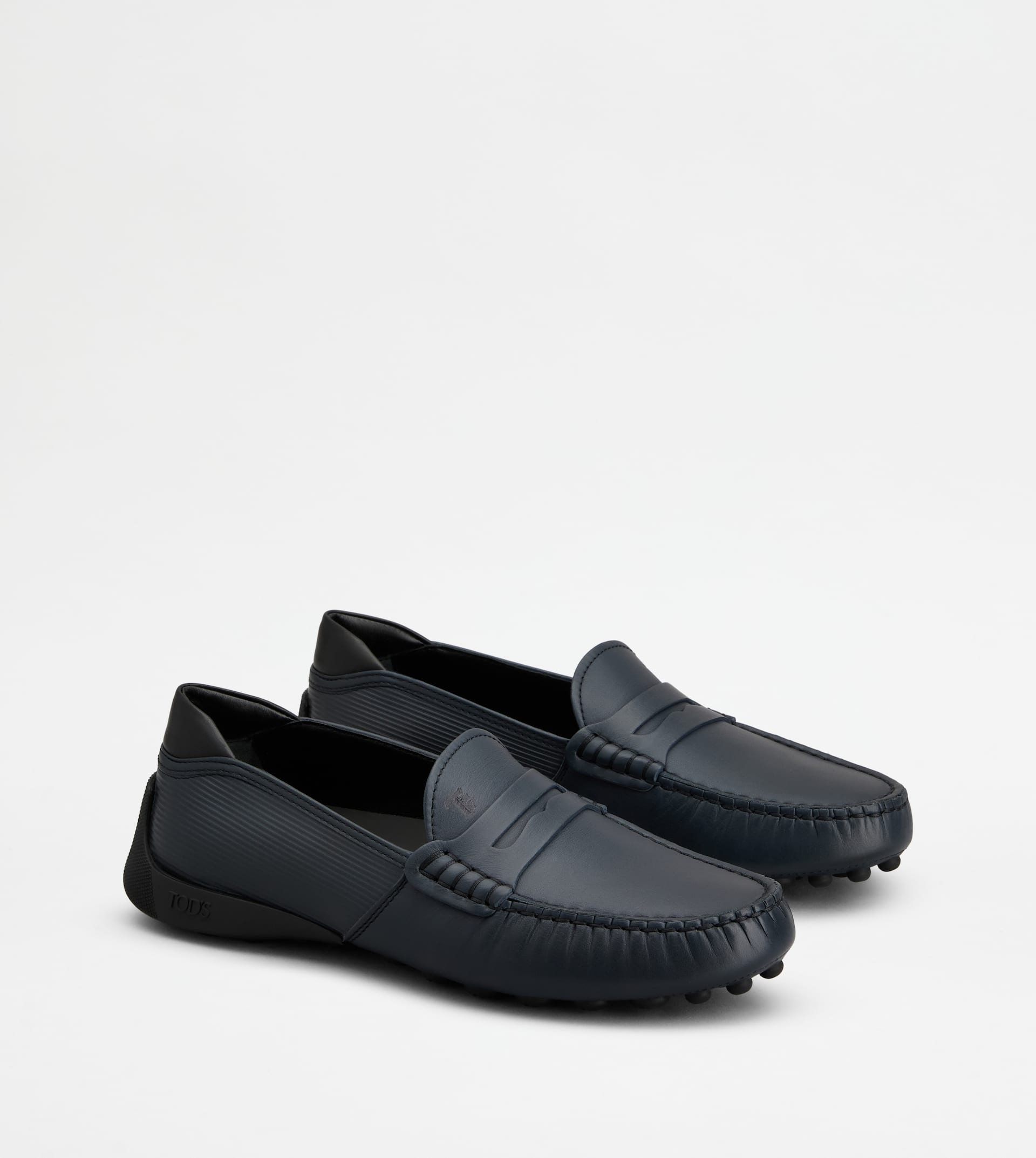 LOAFERS IN LEATHER - BLUE, BLACK - 2