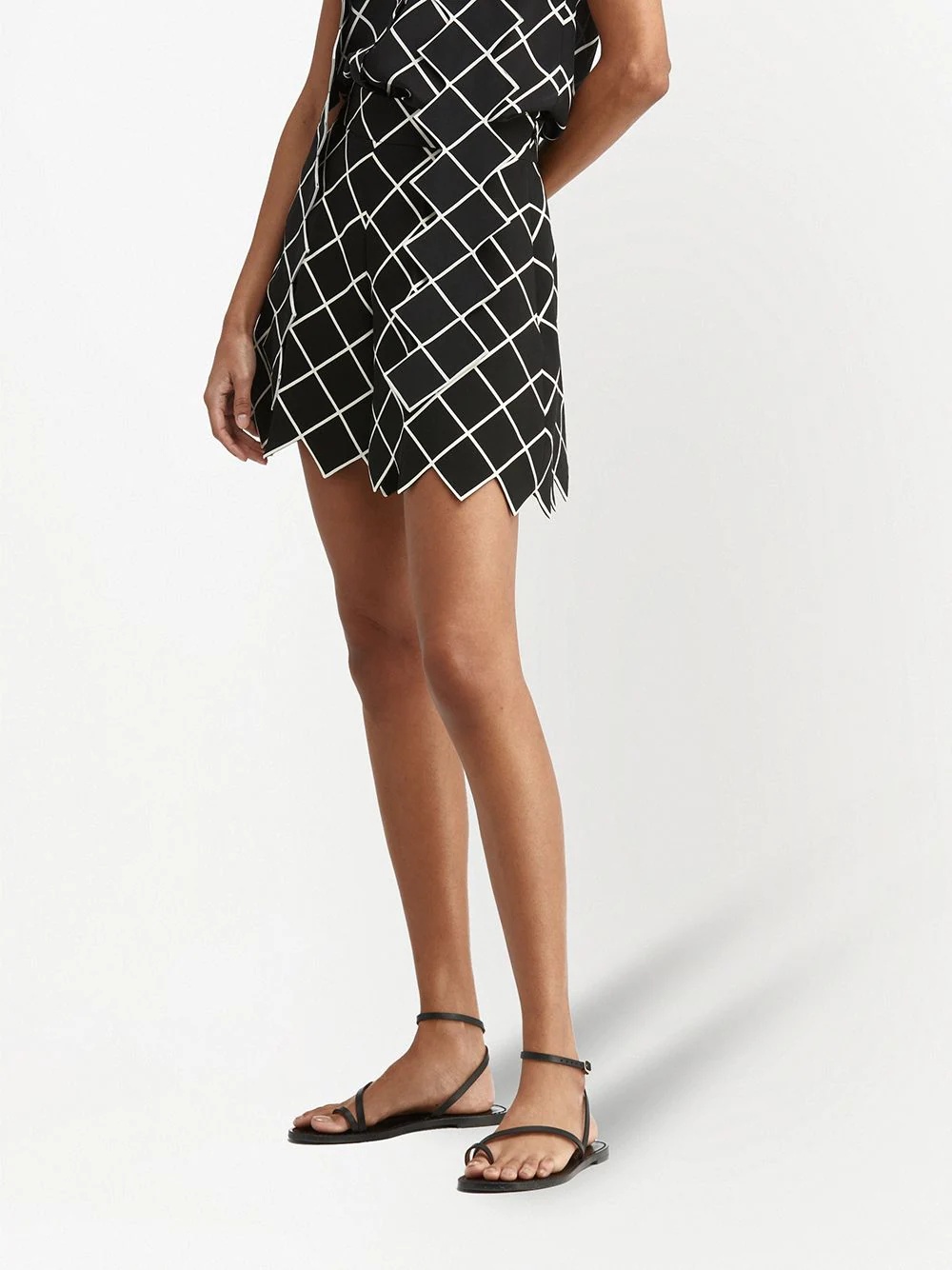 windowpane-print shorts - 3