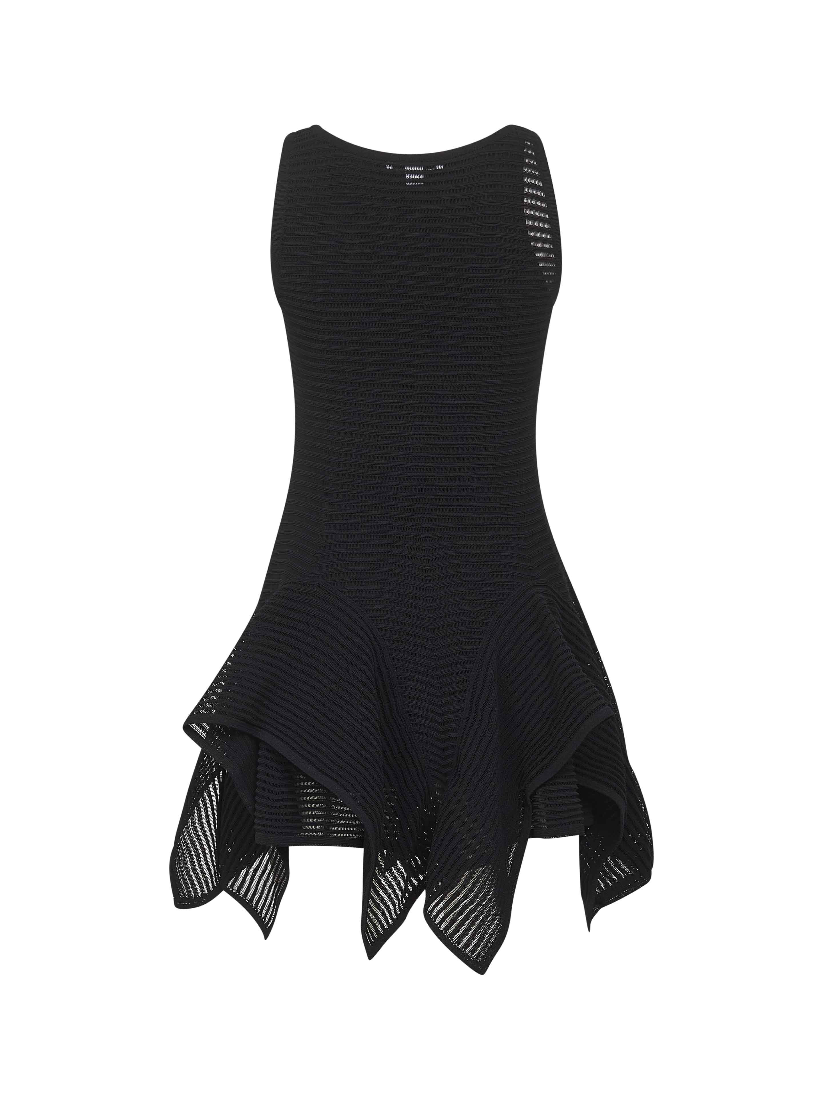 Alaïa Women Black Knit Ruffle Mini Dress - 2