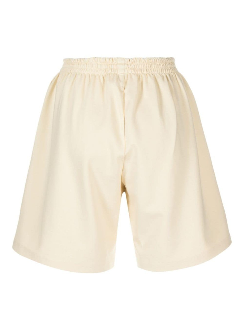 MM6 Maison Margiela embroidered-logo knee-length jersey shorts outlook