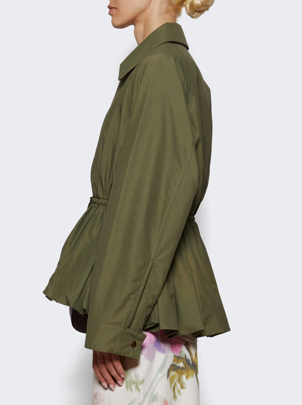 Cotton Blend Jacket Khaki Green - 3