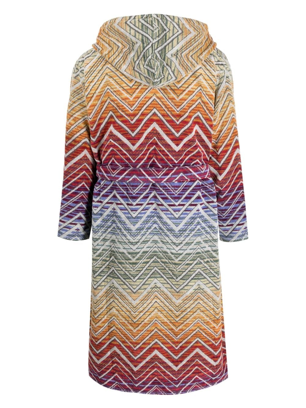 zigzag-print towel robe - 2