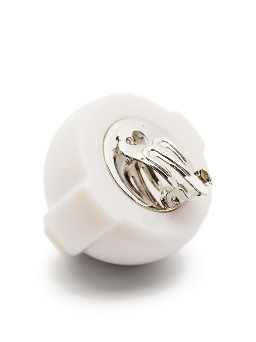logo-embossed clip-on earring - 3