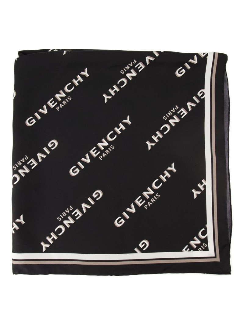 Givenchy logo-pattern silk scarf outlook