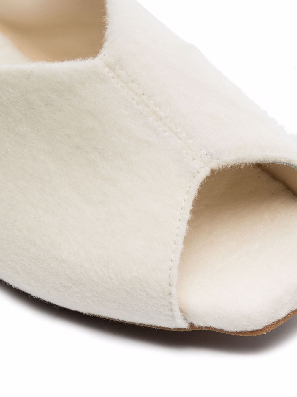 open-toe wool slippers - 2