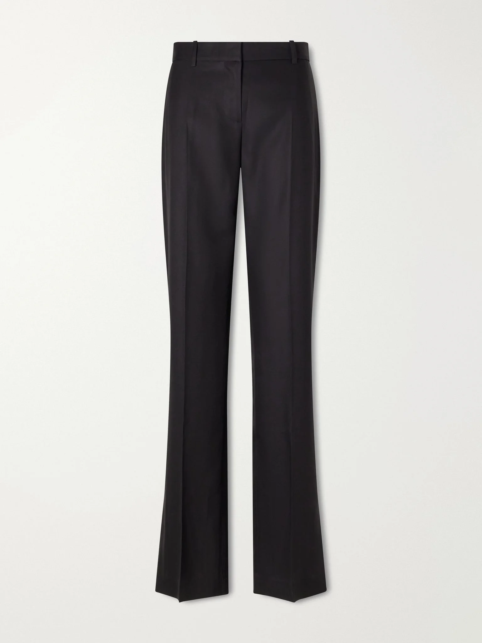 Petula pleated silk-twill straight-leg pants Black - 1