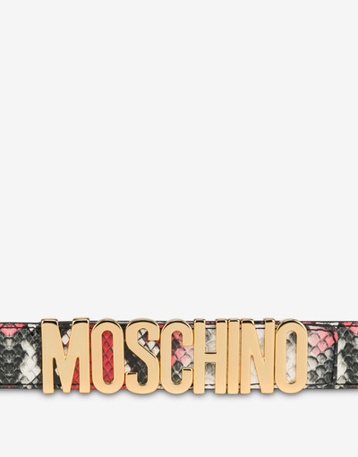 Moschino LOGO LETTERING PYTHON-PRINT BELT outlook