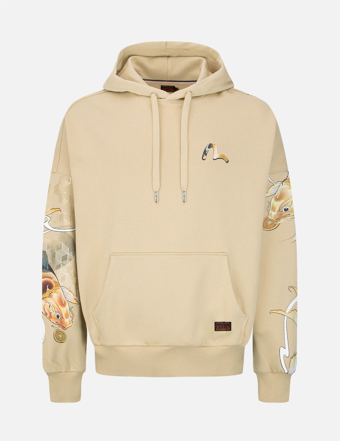 Tattoo Koi Print Hooded Sweatshirt - 1