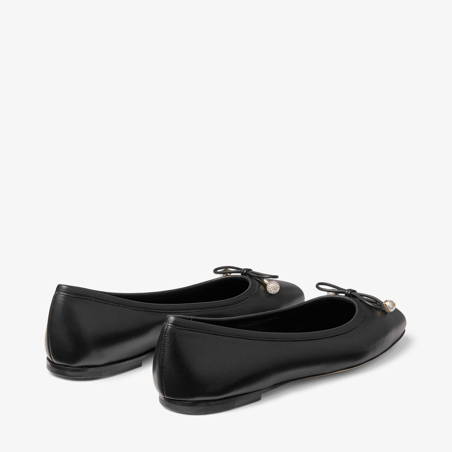 Elme Flat
Black Nappa Leather Flats with Pearl Embellishment - 5