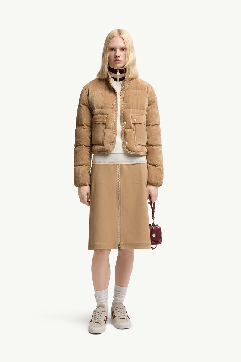 Moncler Essarts Braided Trim Corduroy Short Down Jacket outlook